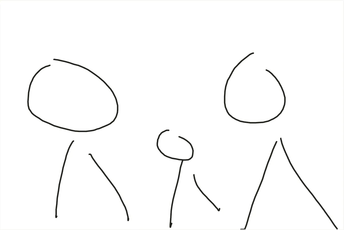 Rough family-of-three sketch