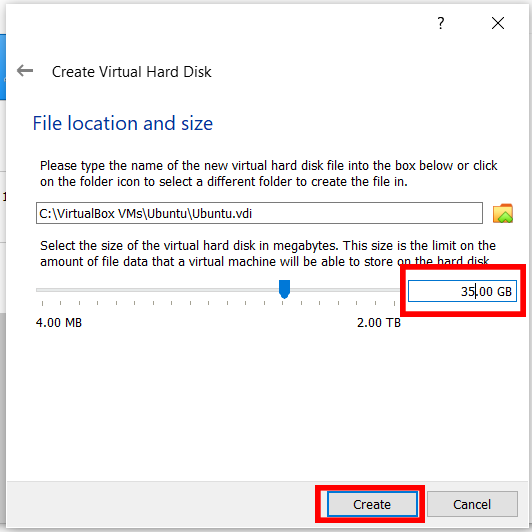 hard disk size