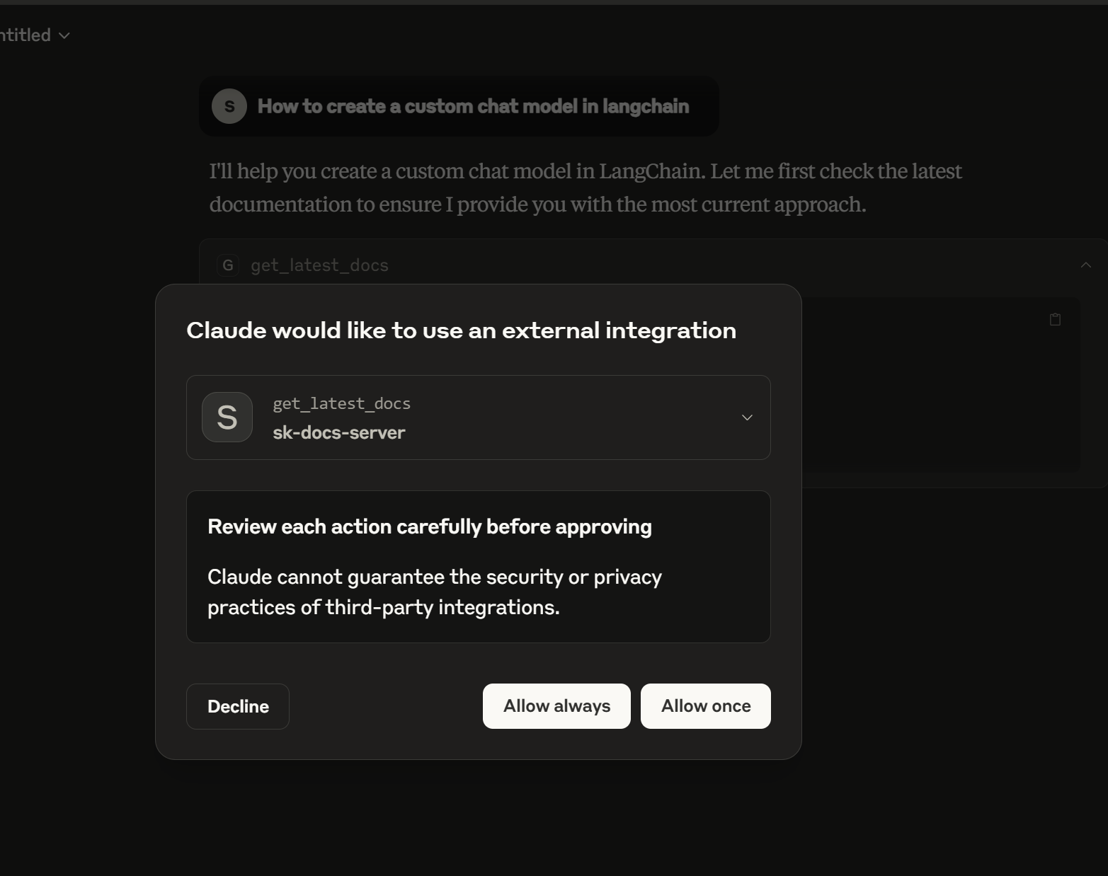 Claude Desktop using MCP tool