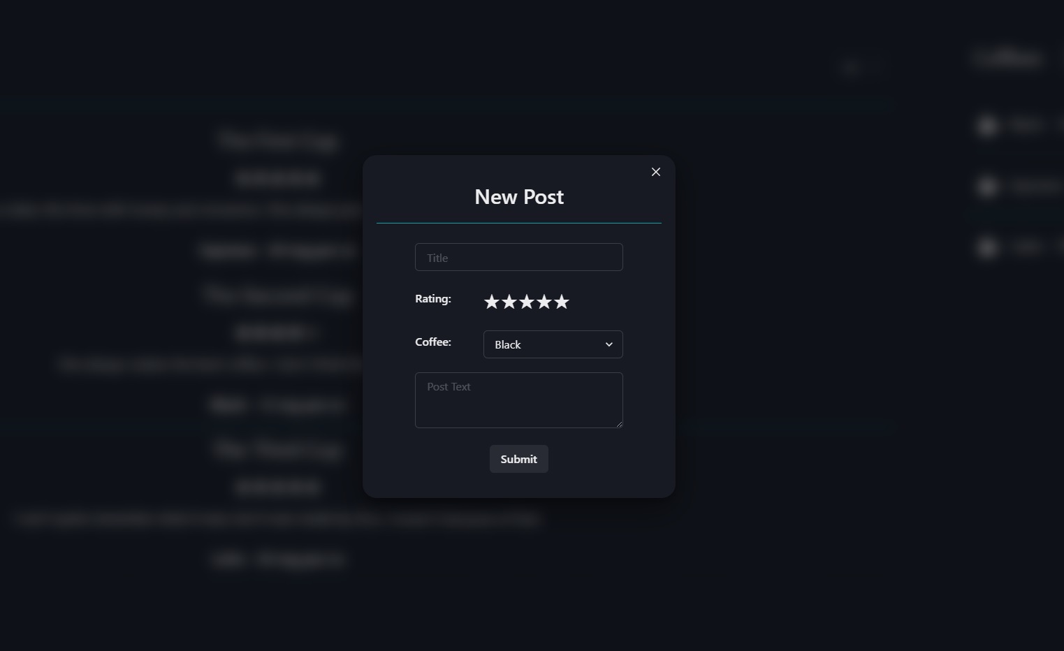 dark mode modal