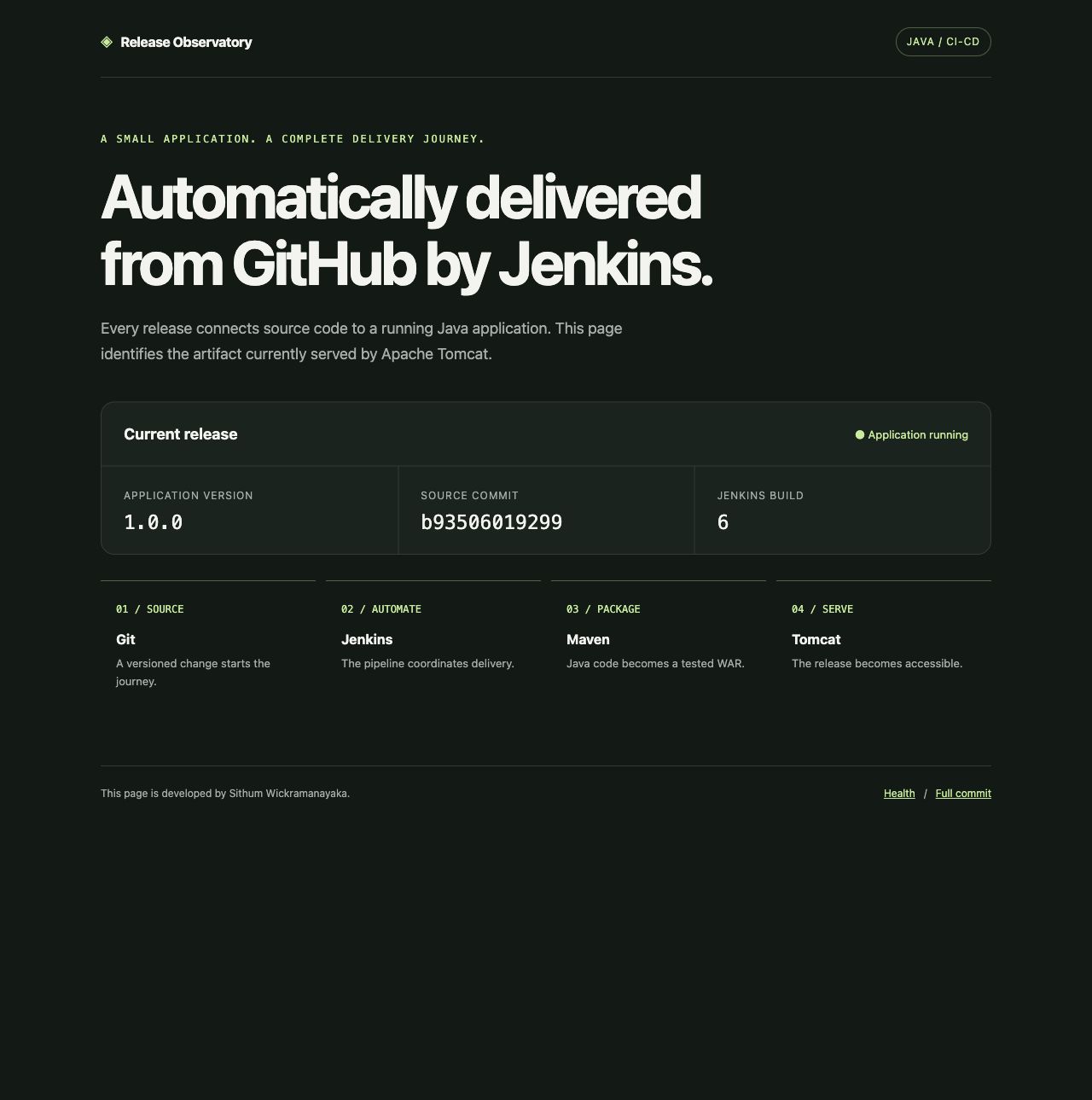Release Observatory on AWS, including author credit