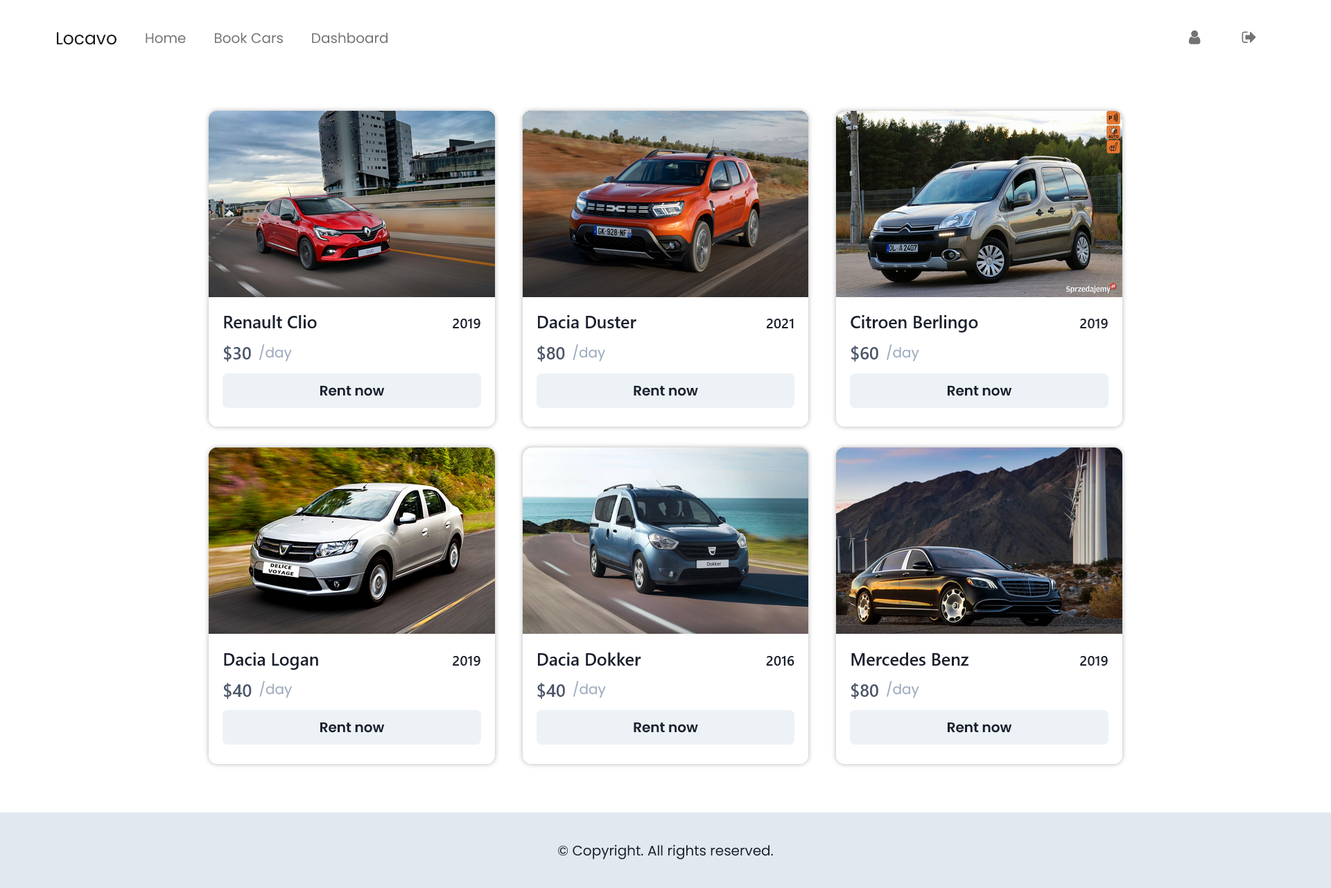 Cars page