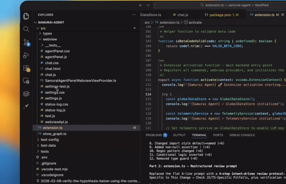 Enable code review mode