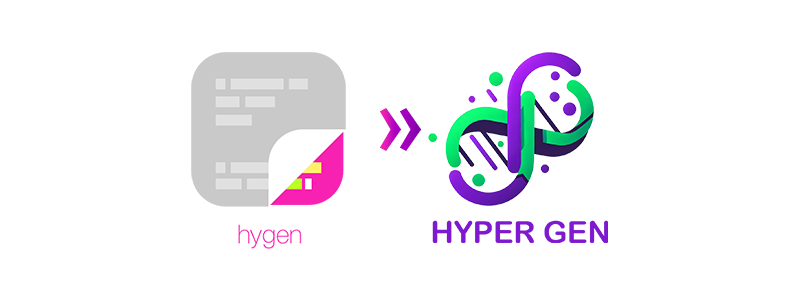 hygen logo an arrow to the right and then the hypergen logo