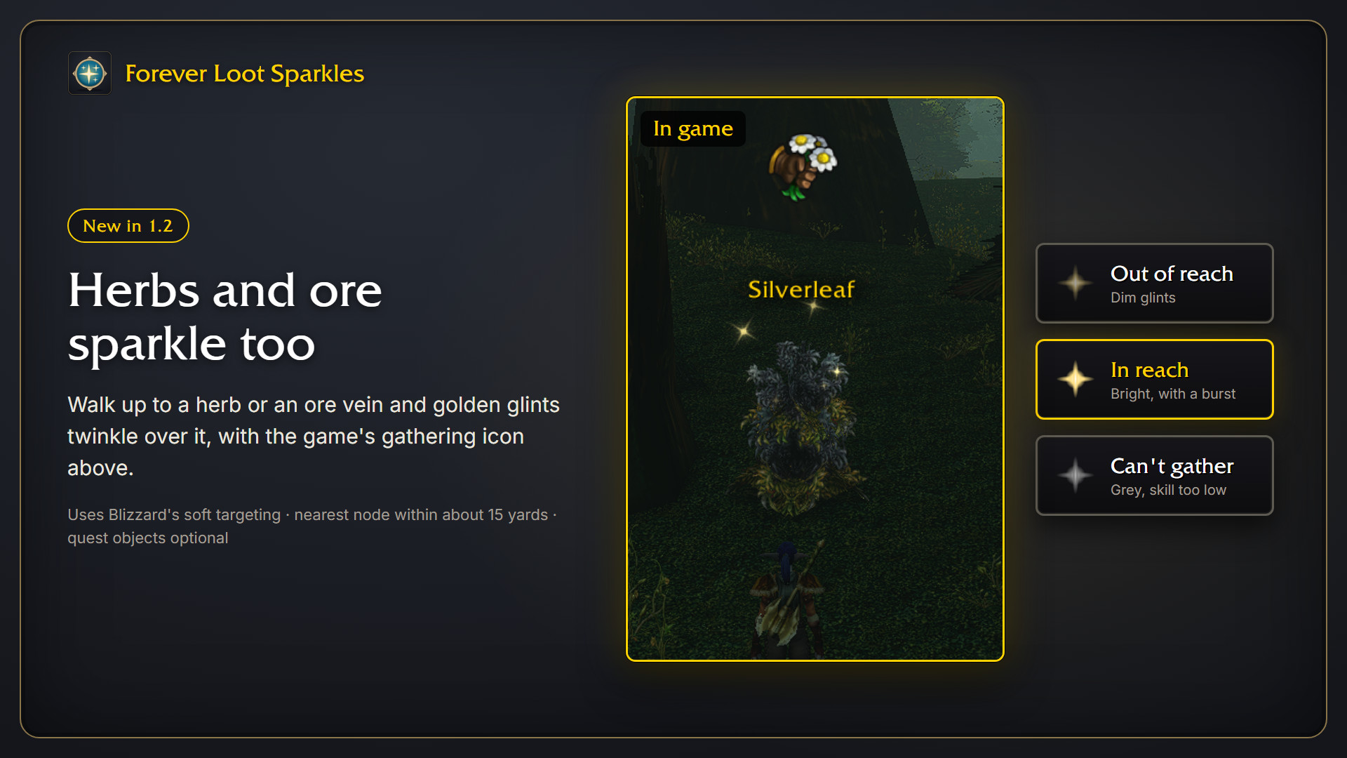 Herbs and ore sparkle too