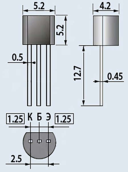 Цоколёвка транзистора КТ3102БМ