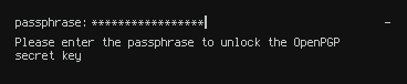 a screenshot of the gpg pinentry integration