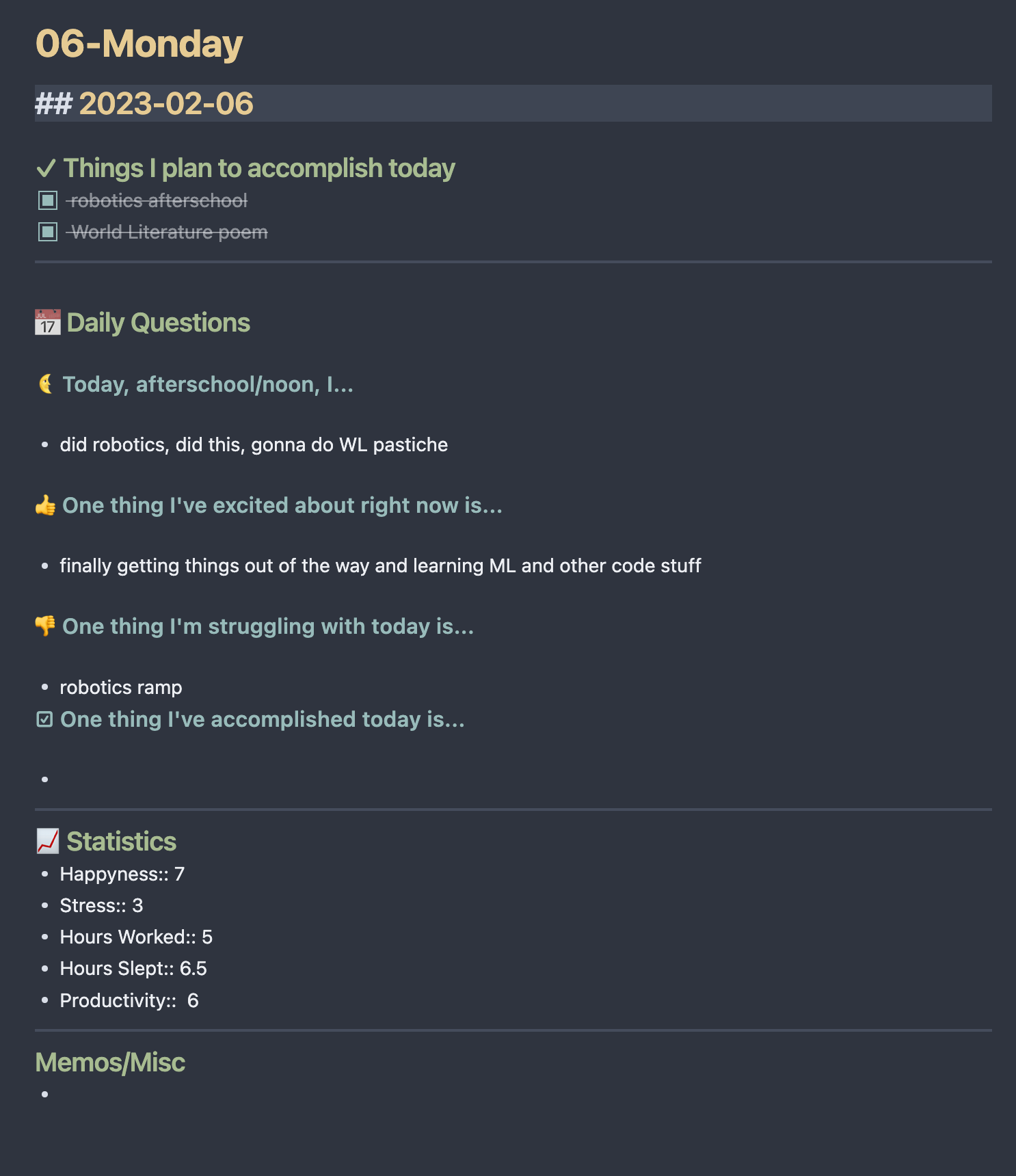 Image of Daily Notes