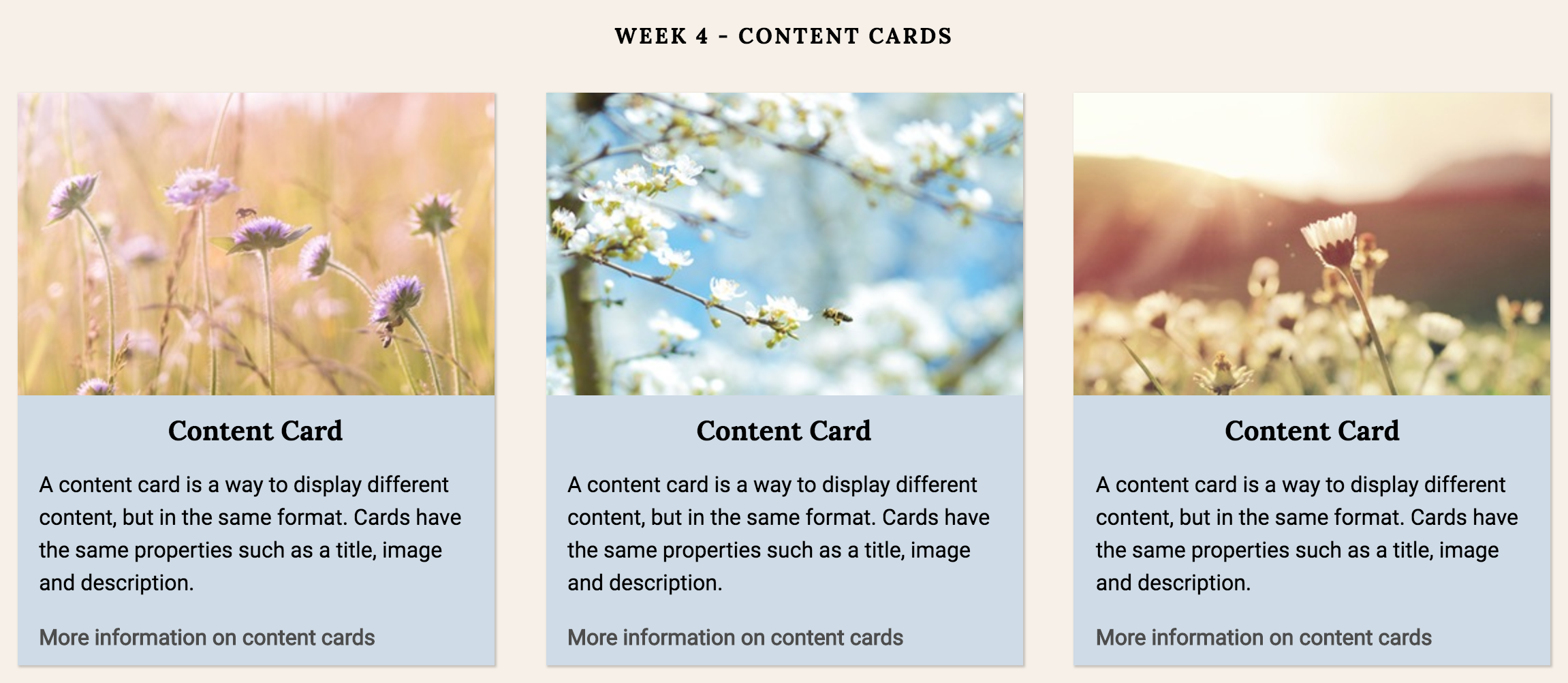 content cards