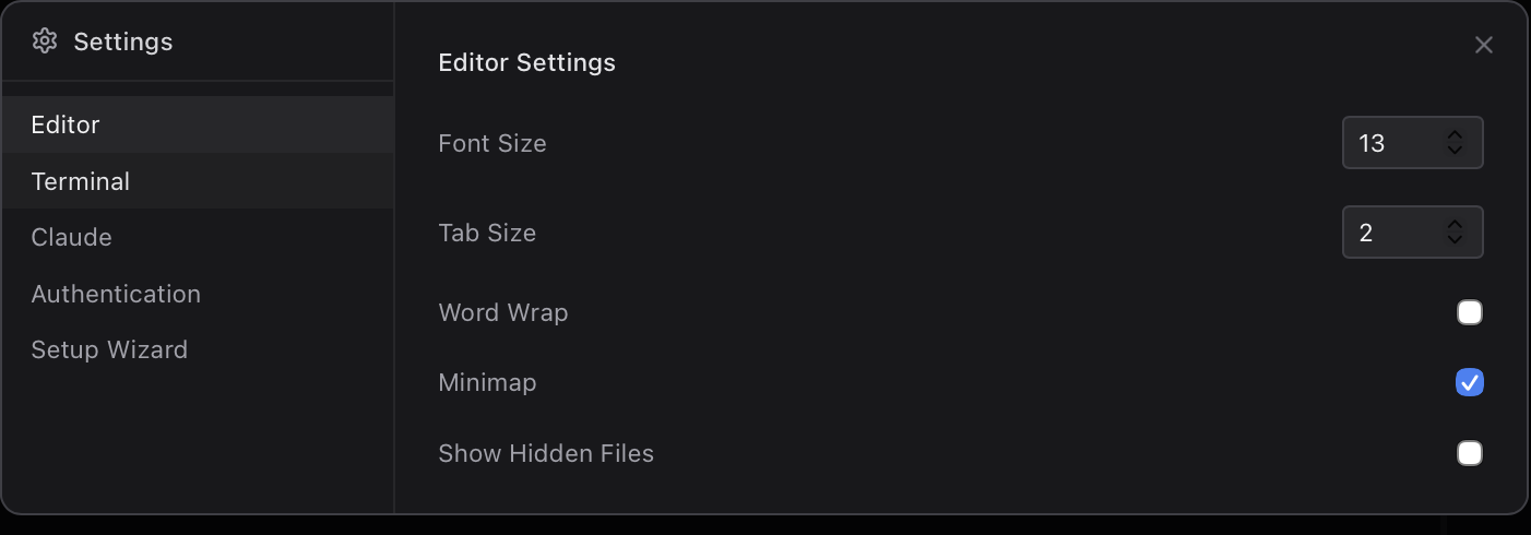Settings