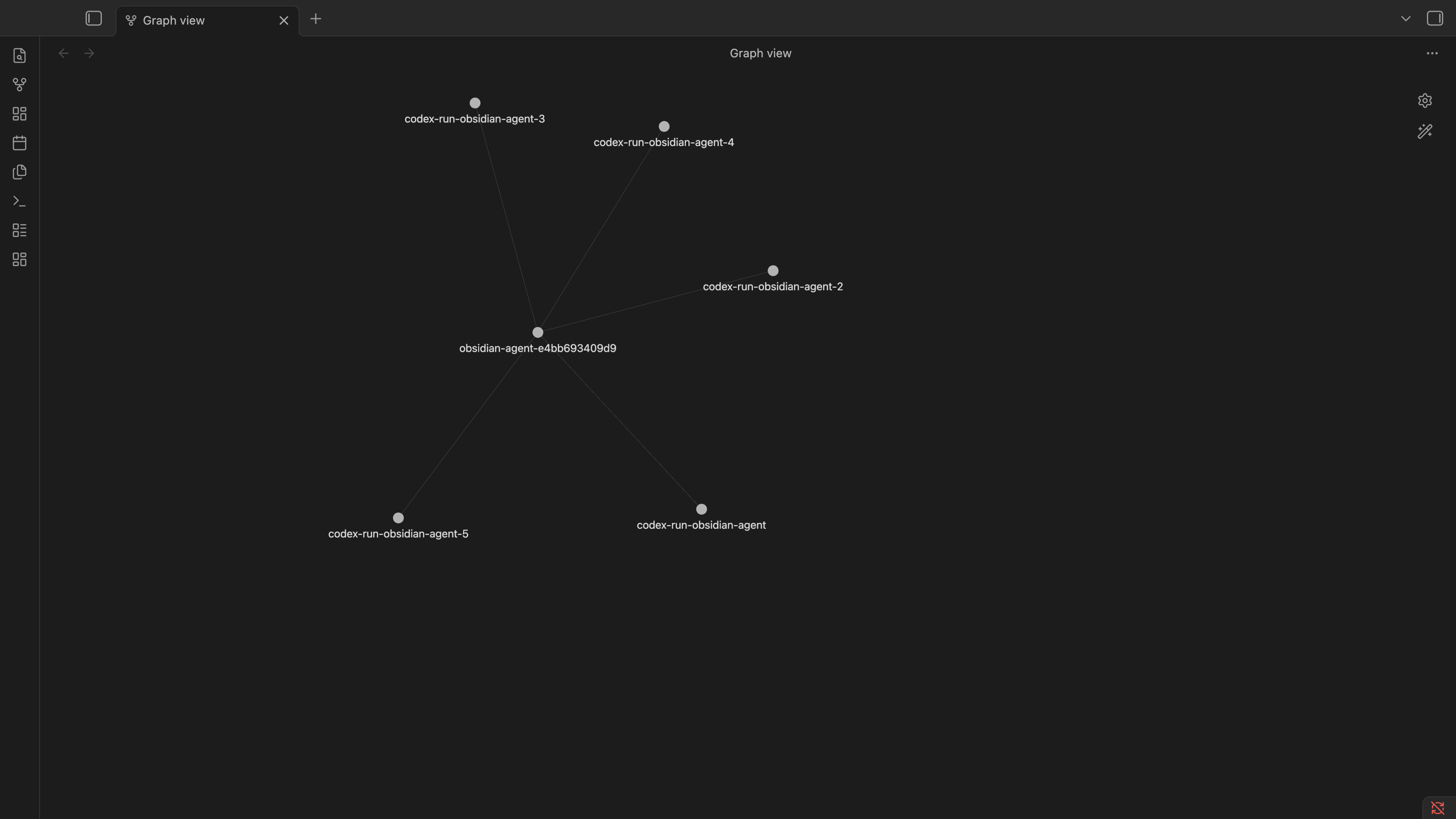 Repository hub connecting multiple agent task notes in Obsidian's graph