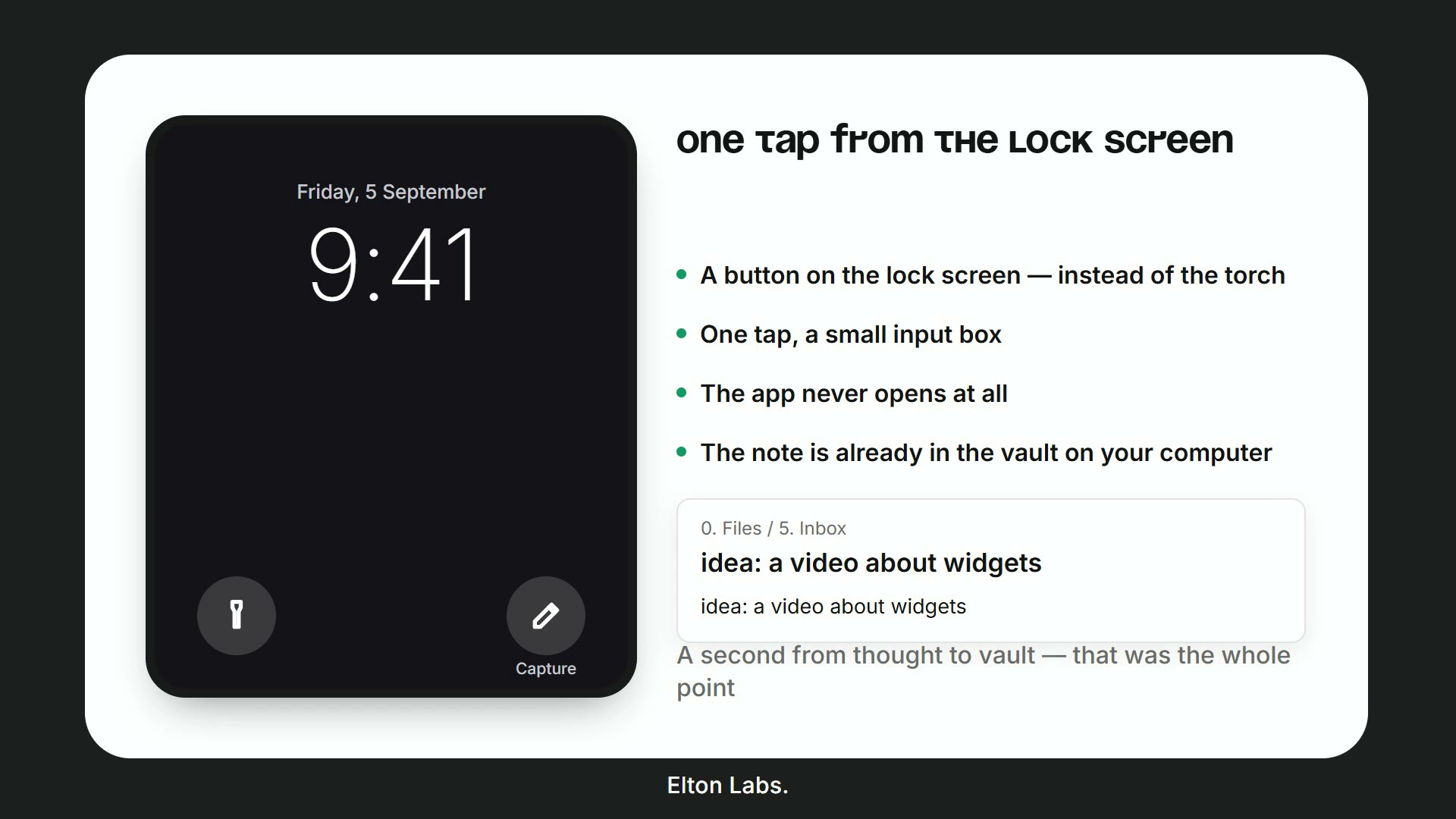 One tap from the lock screen