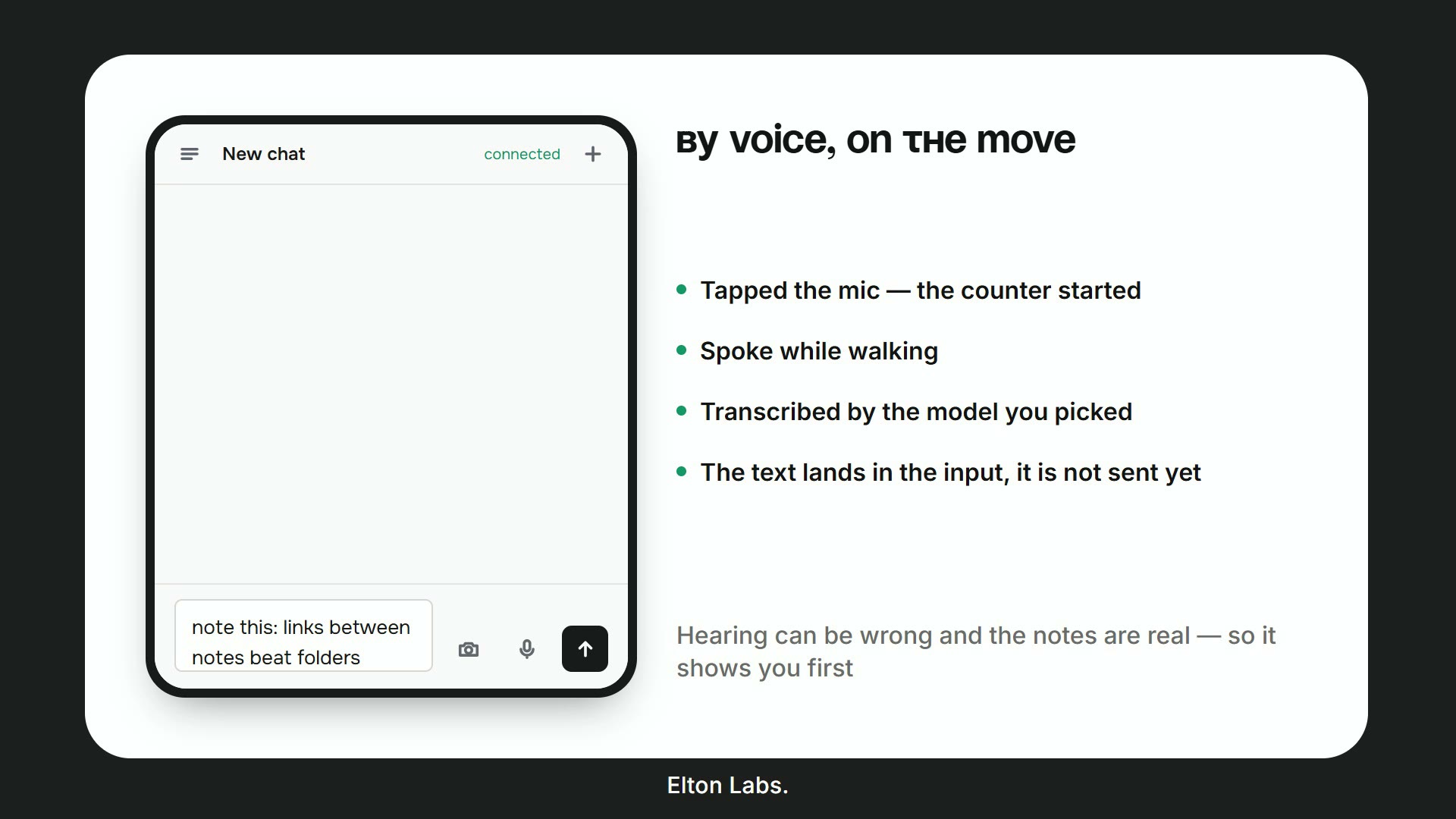 By voice, on the move