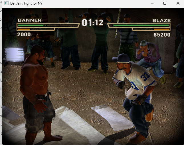 Banner and Blaze fighting in the Windows port