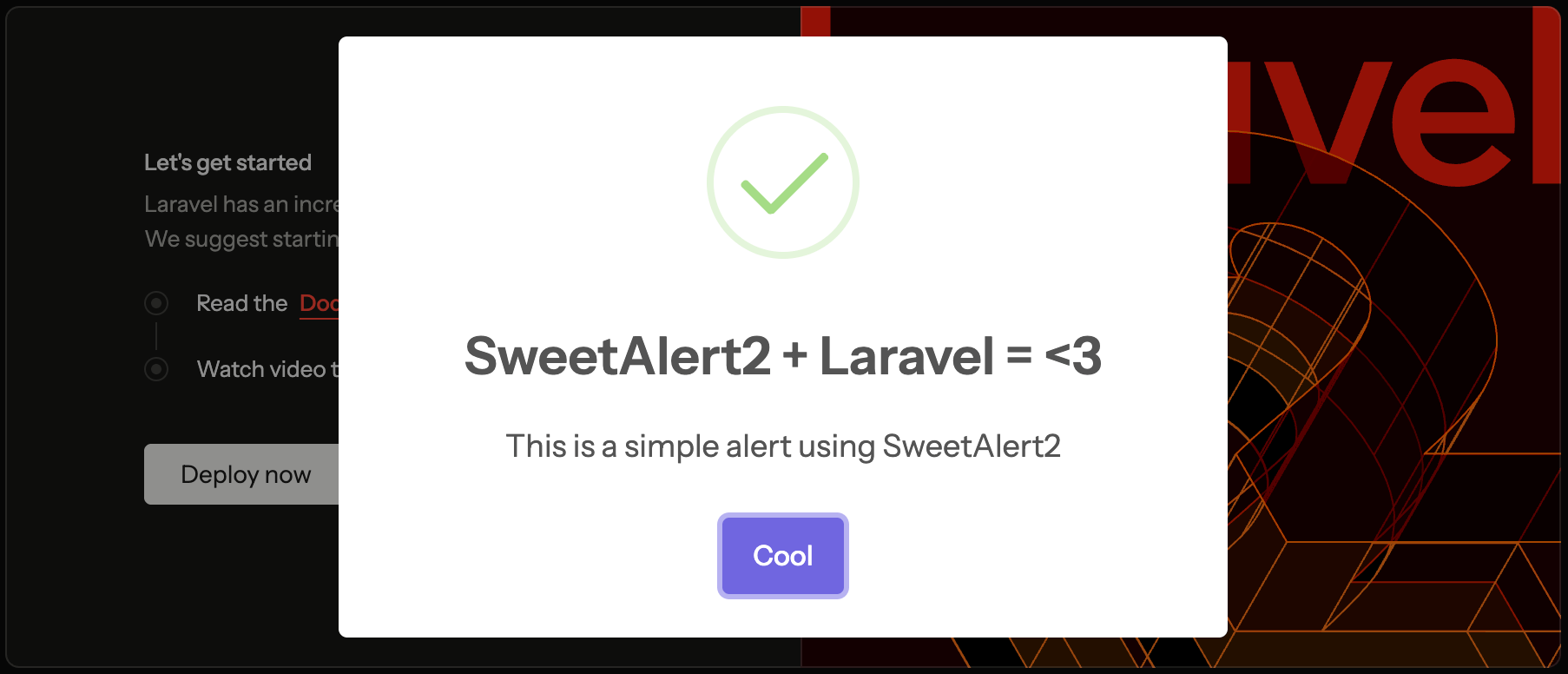 SweetAlert2 Laravel