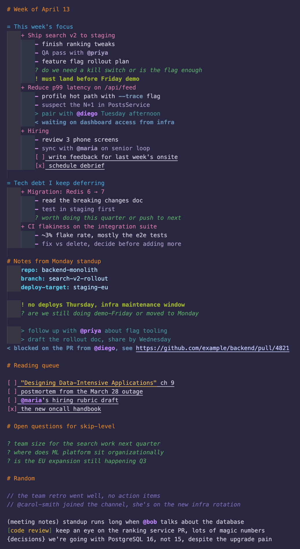 Braindump Colors