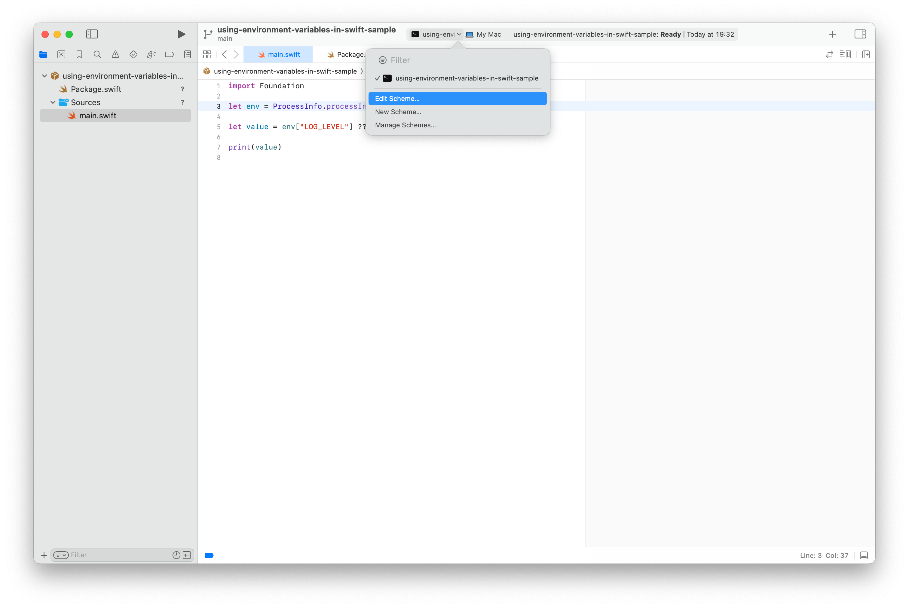 Edit Scheme in Xcode