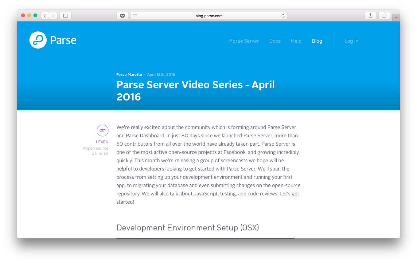 Parse Server Video Series