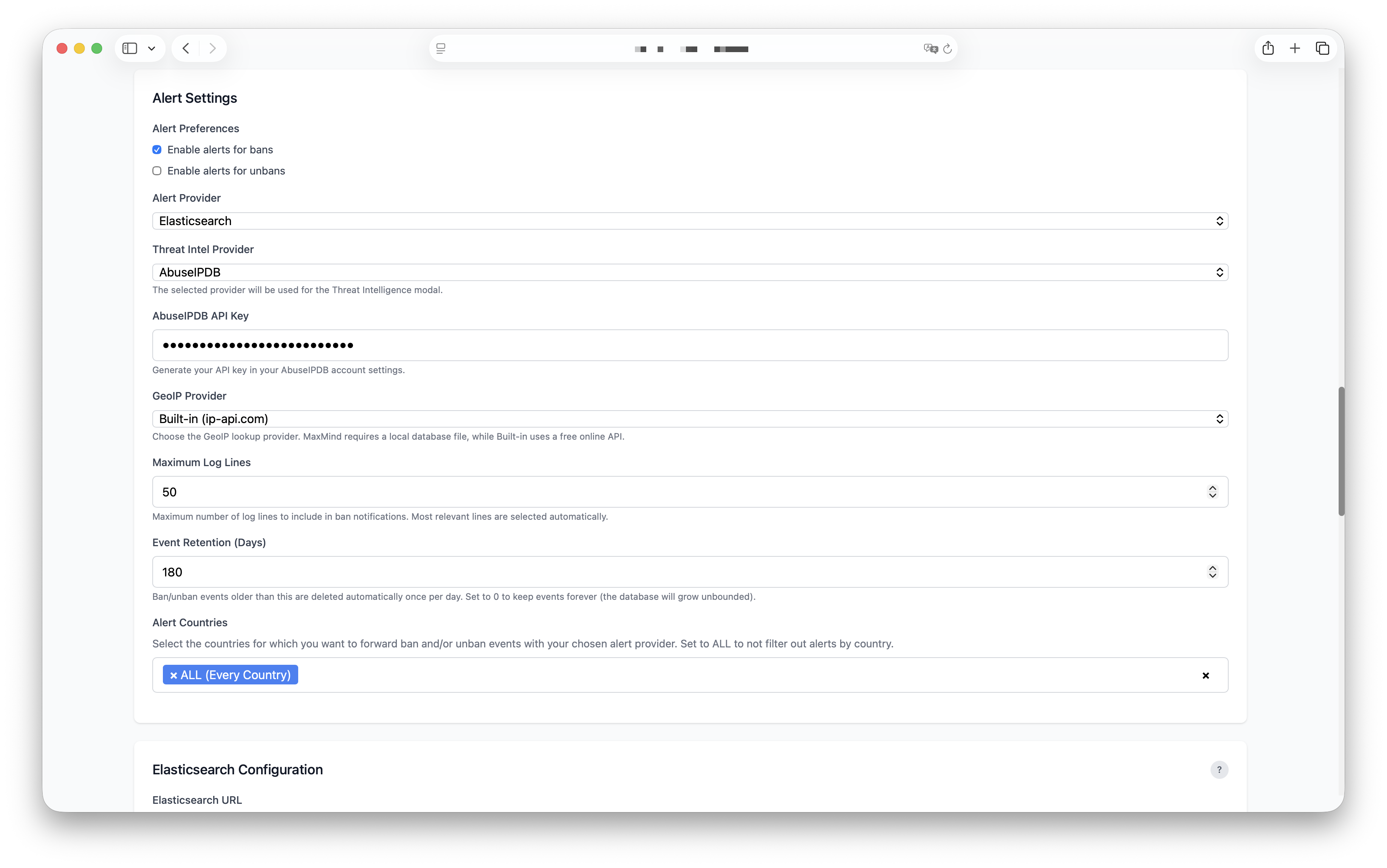 Alert Settings