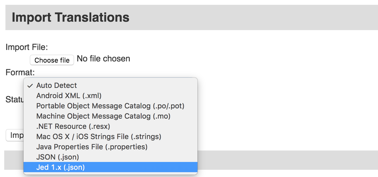 JSON Import screenshot
