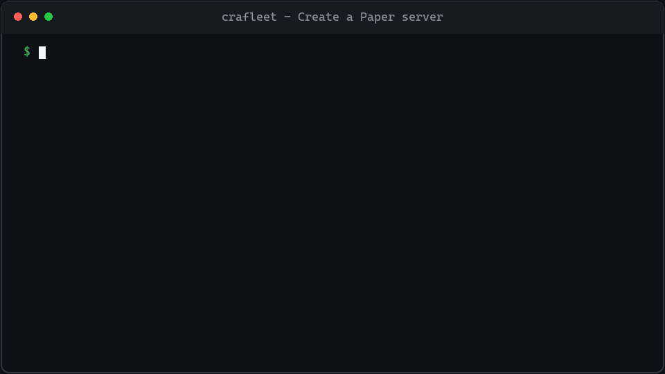 Crafleet demo: setup, console history, and a plugin update applied on restart