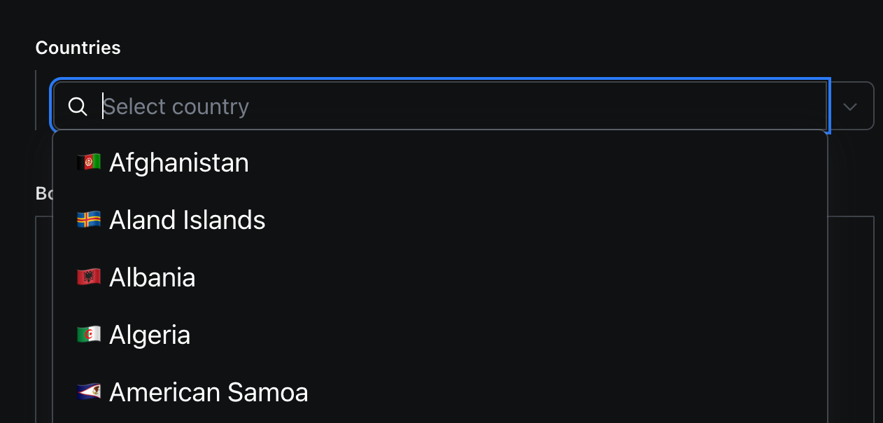 Country List Dropdown