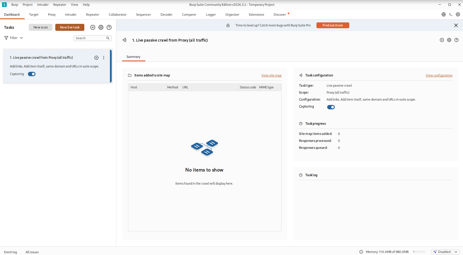 Burp Suite 控制面板初始化