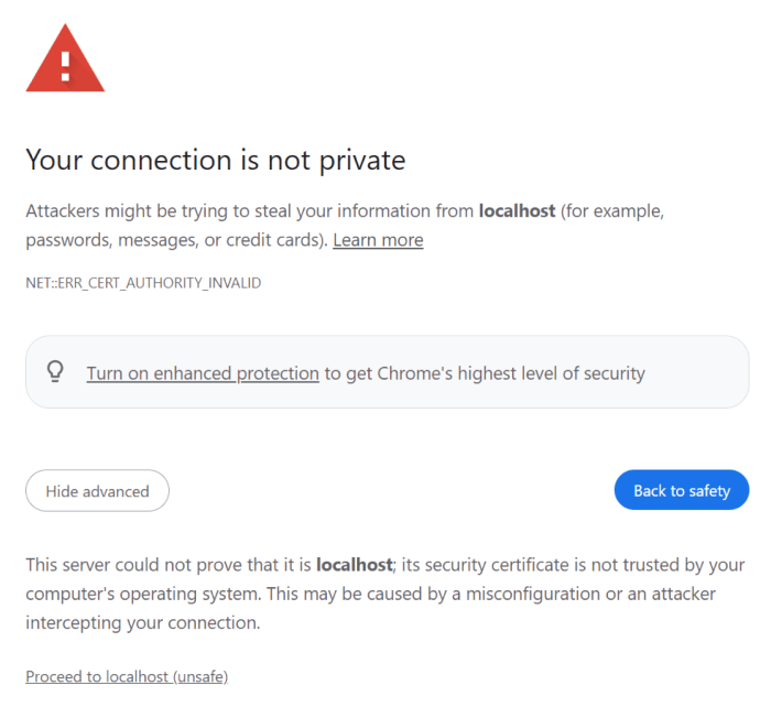 SSL Warning