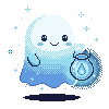 Ghostlight mascot: a small sky-blue pixel-art ghost holding a glowing lantern