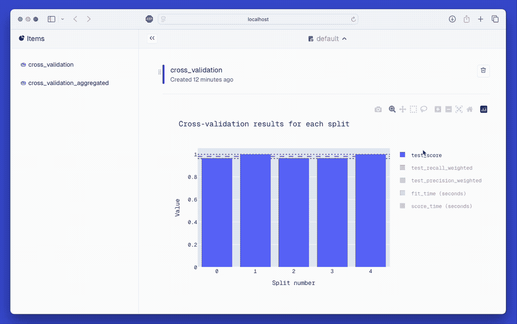 GIF: short demo of skore