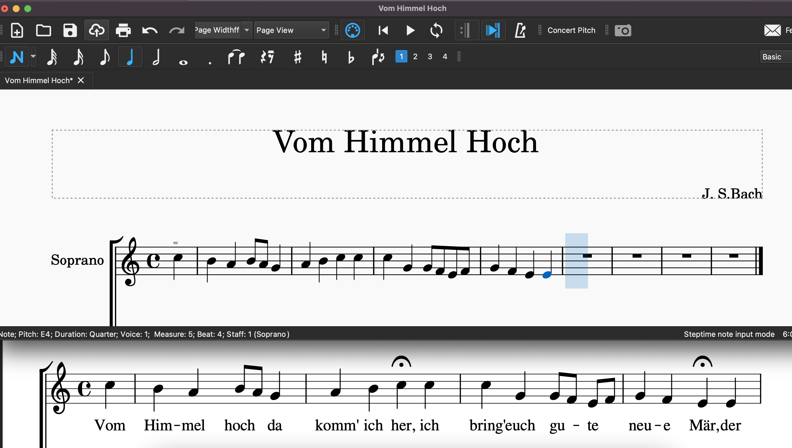 Transcribe sheet music