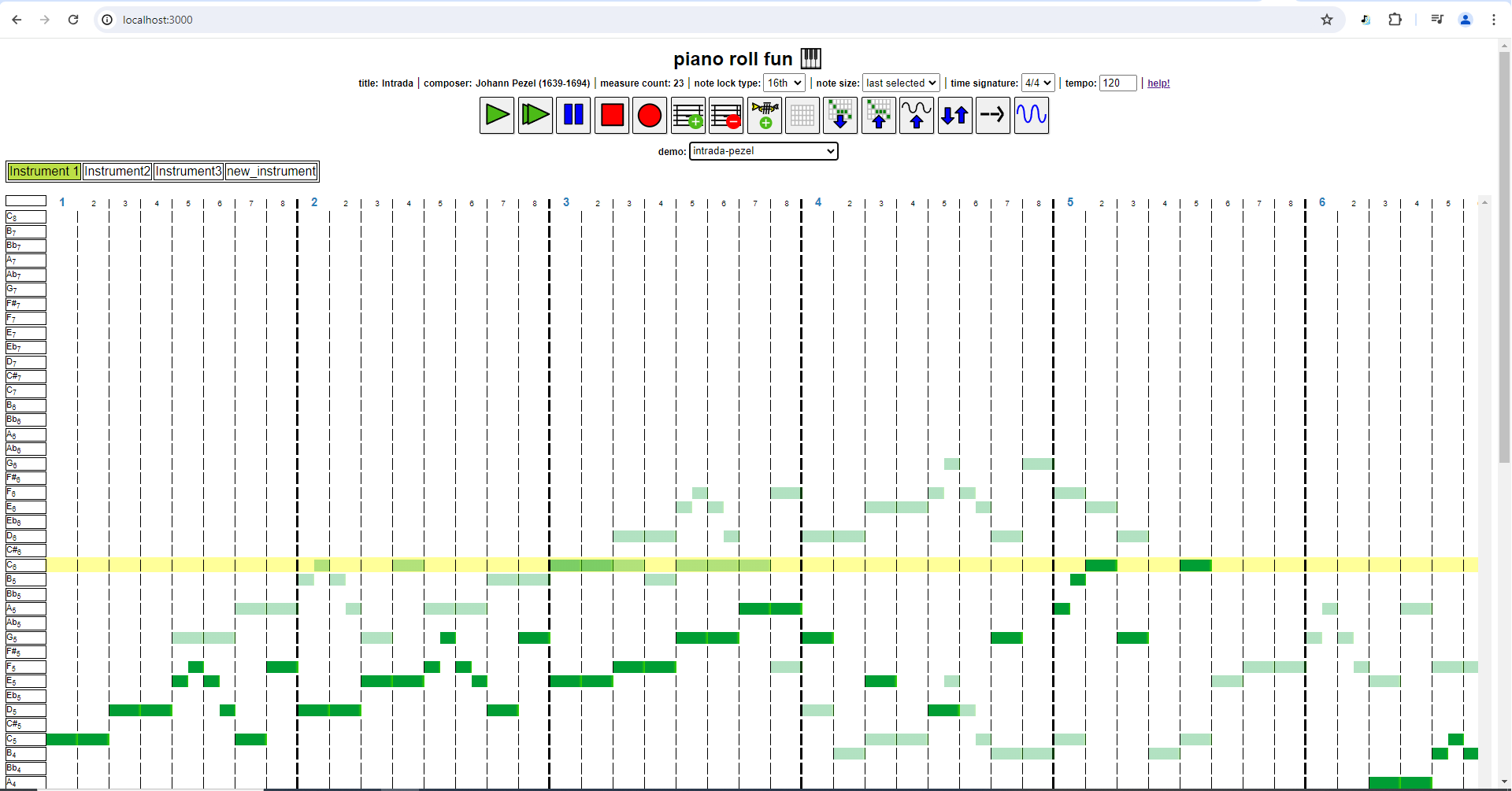 screenshot of the piano roll