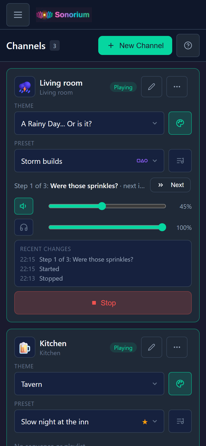 Channels on a phone
