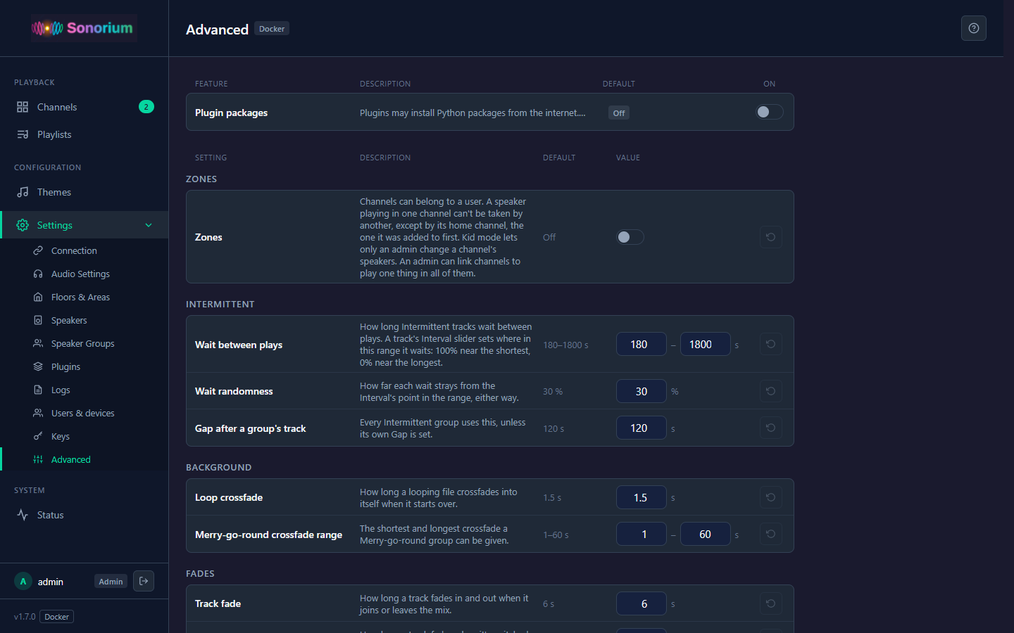 Settings → Advanced