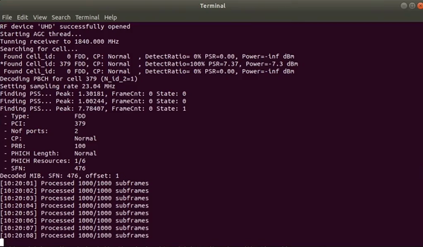 LTESniffer Downlink-Modus