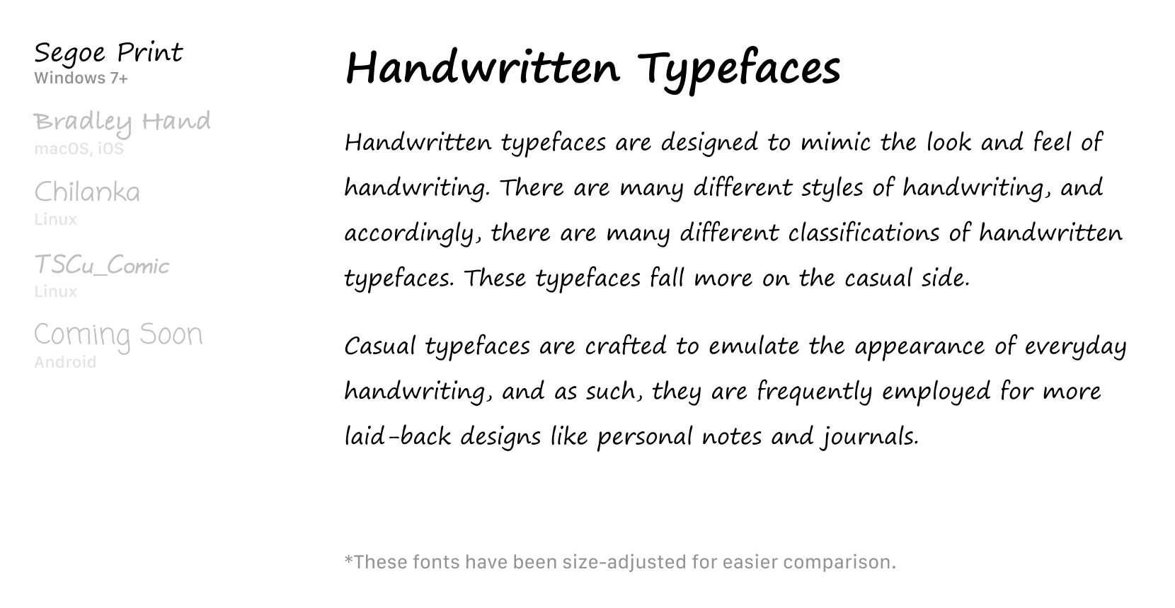 Handwritten Font Rendering