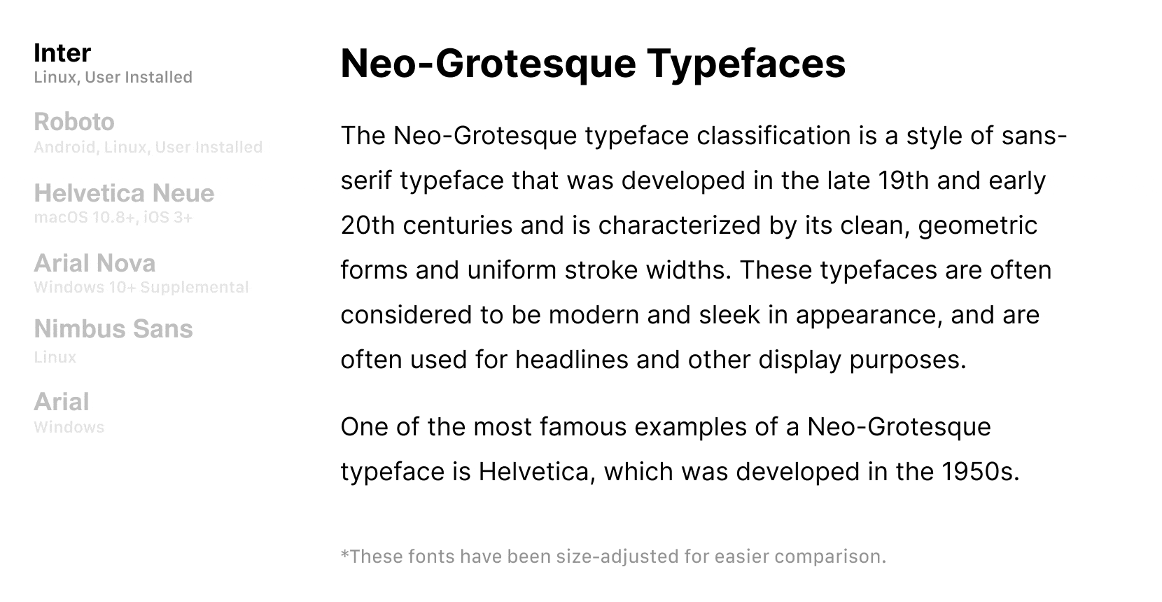 Neo-Grotesque Font Rendering