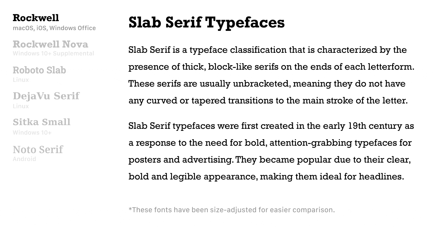 Slab Serif Font Rendering