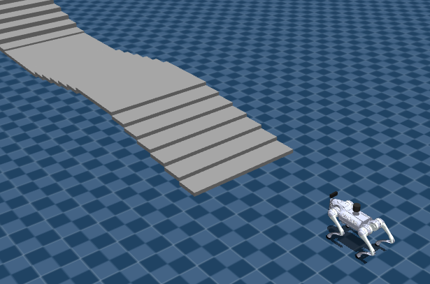 Go2 on the native stair course