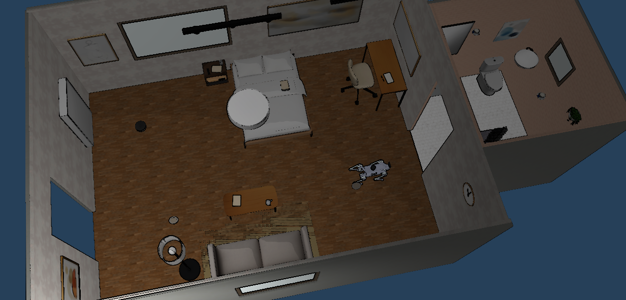 Go2 in House 185 using Web MuJoCo