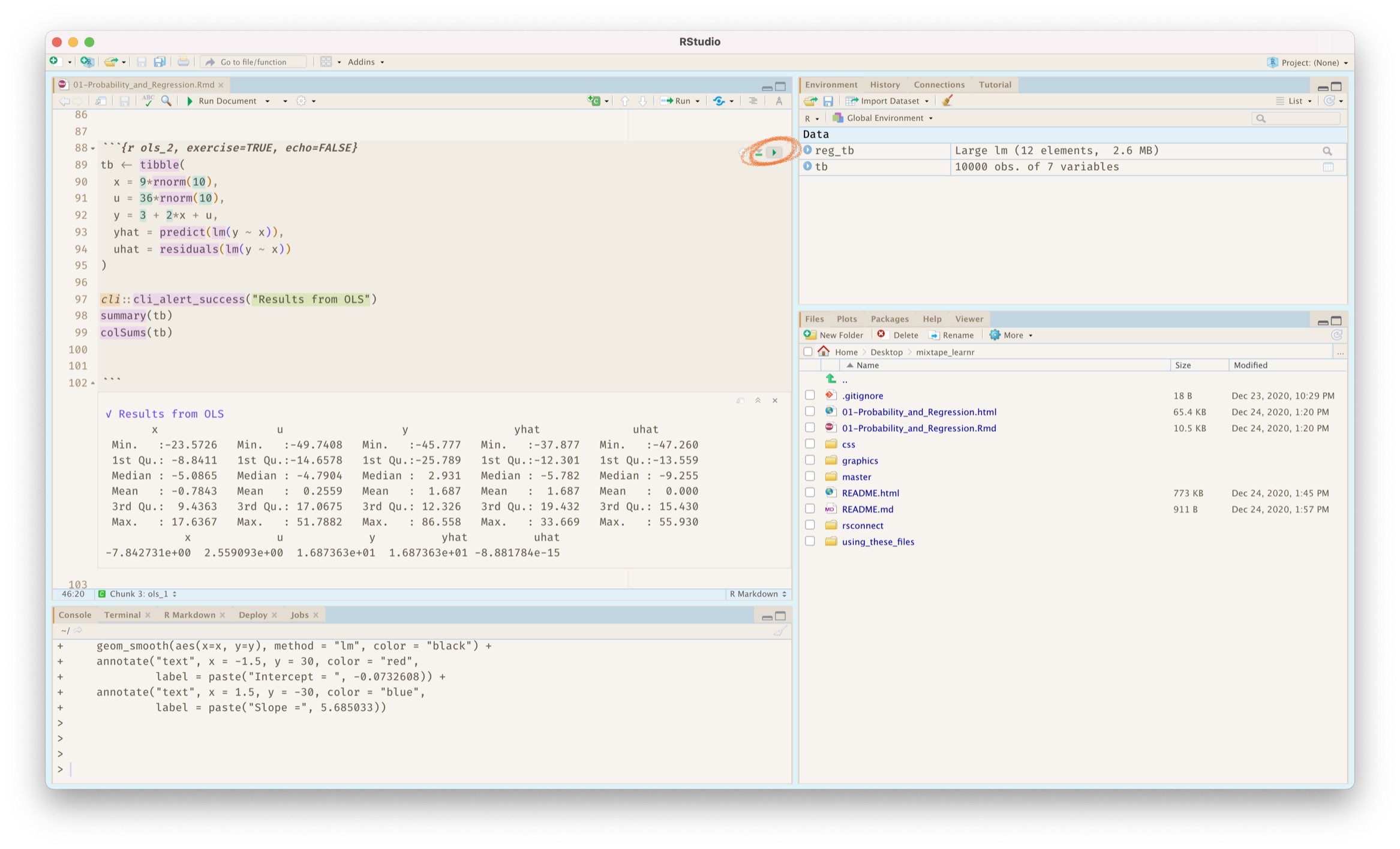 Run code in RStudio