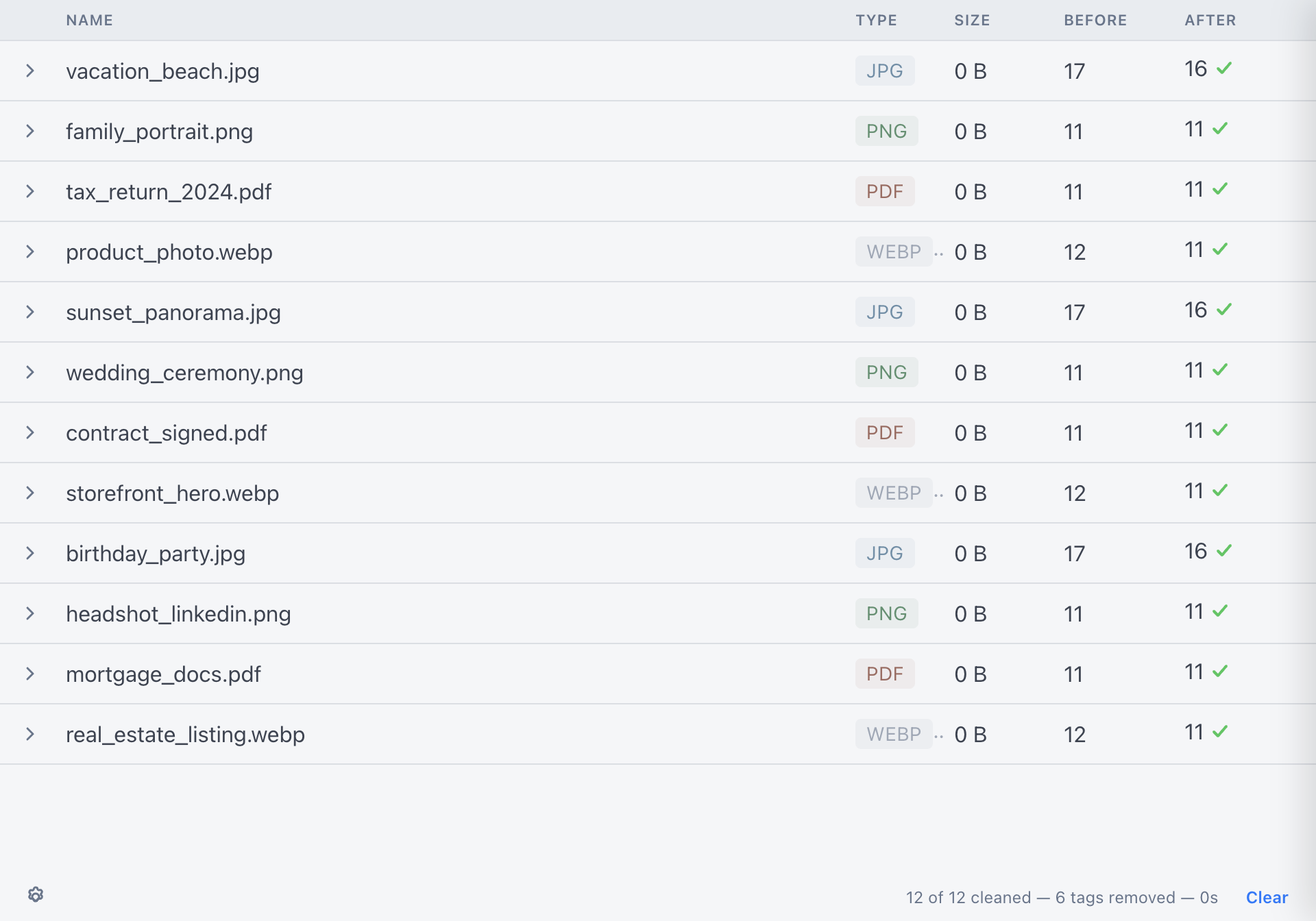 ExifCleaner screenshot