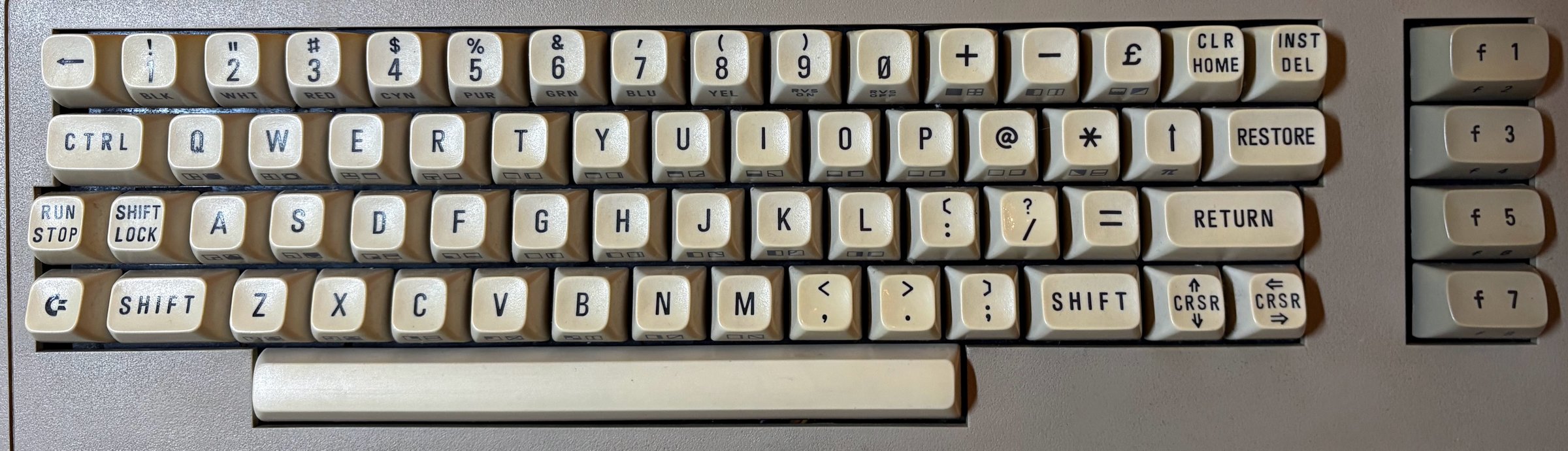 Central European Commodore 64 keyboard used as reference for the C64 Keyboard font reconstruction