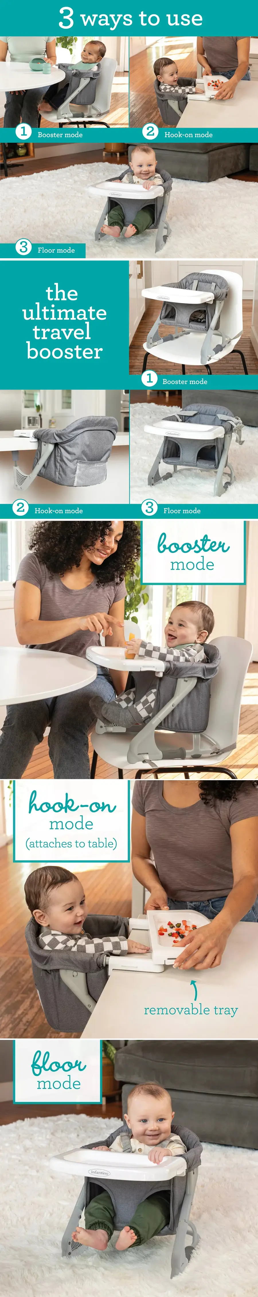 infantino 多功能便攜式加高餐椅