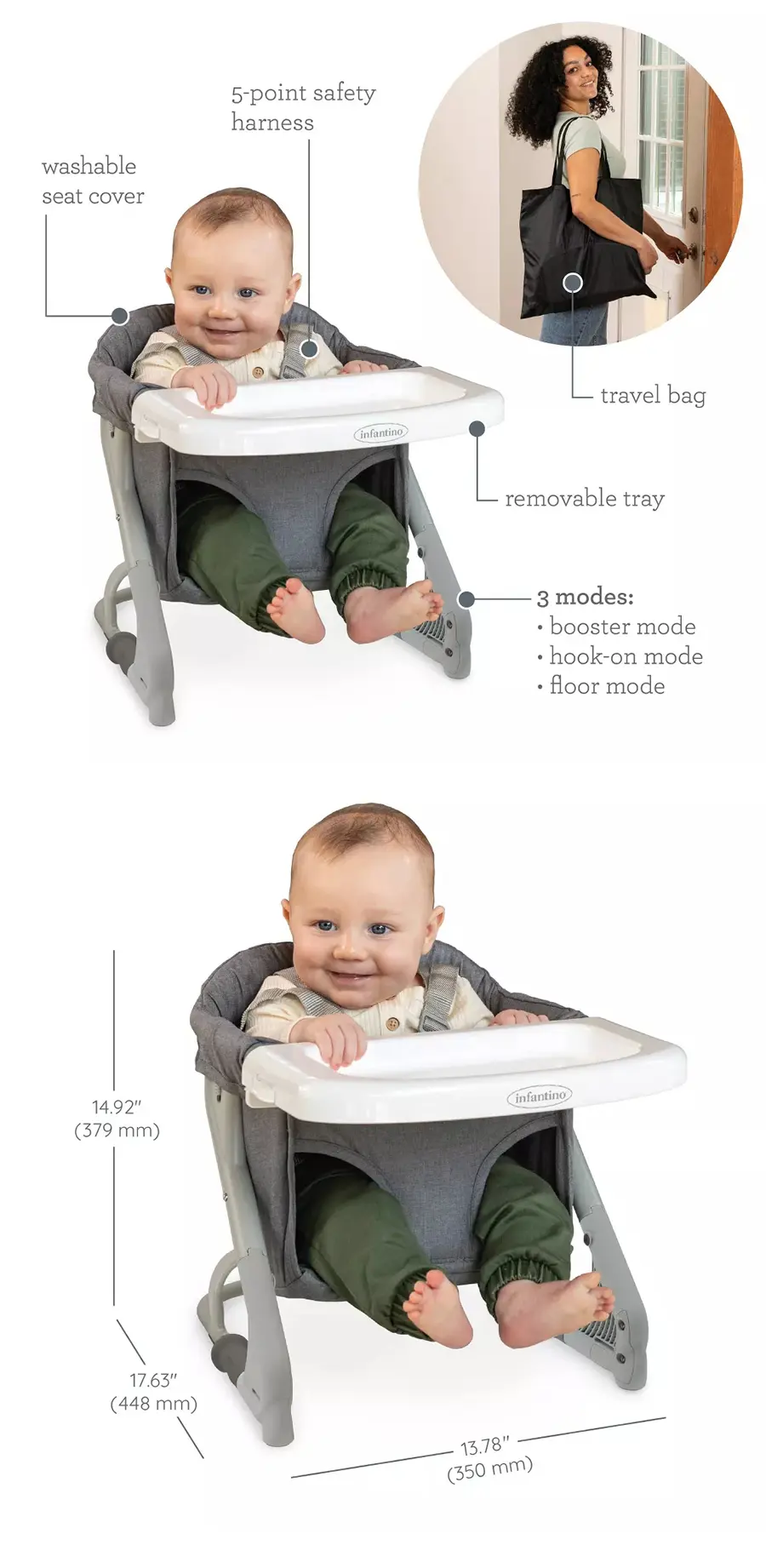infantino 多功能便攜式加高餐椅