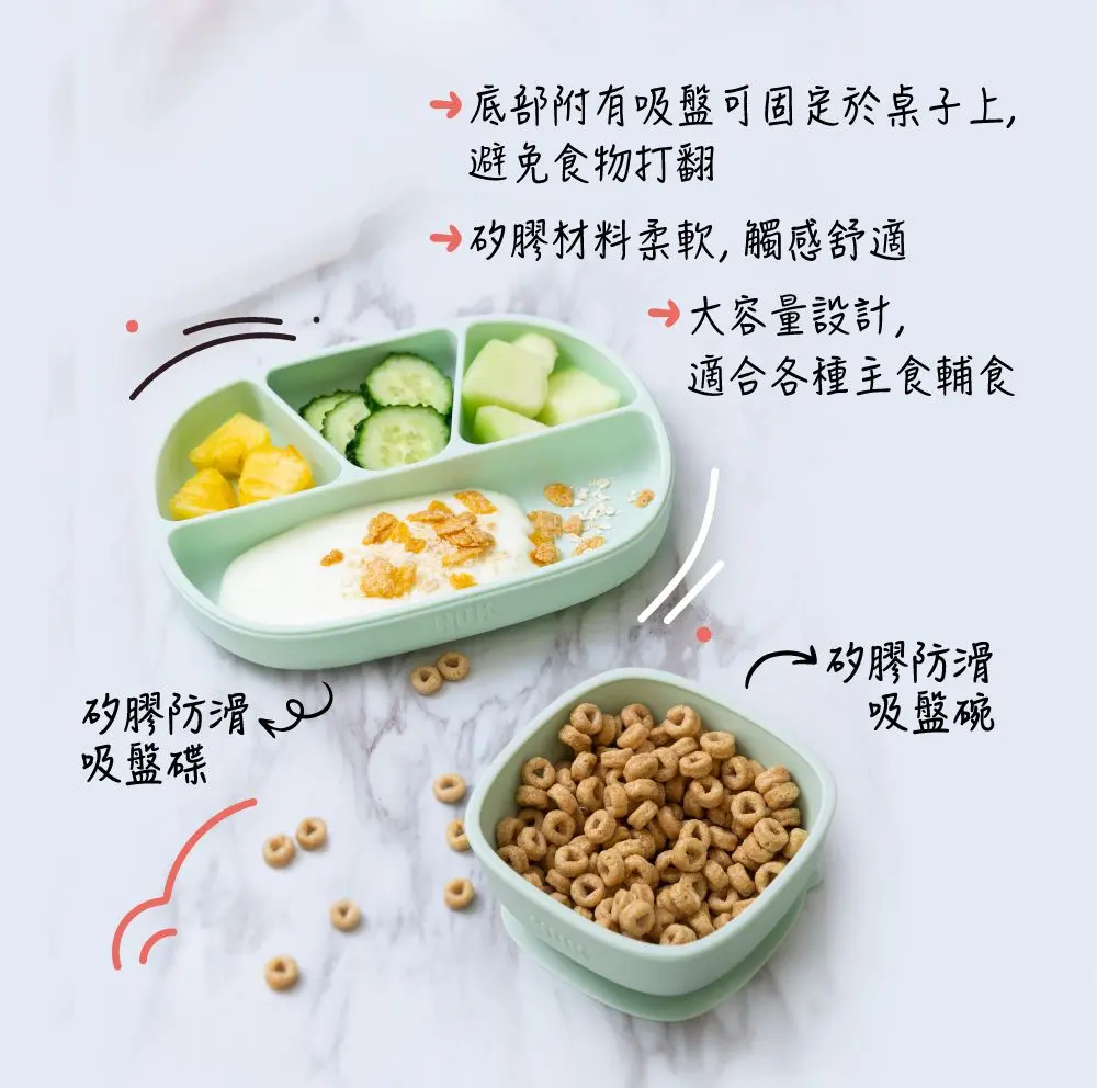Nuk 矽膠分格餐碟