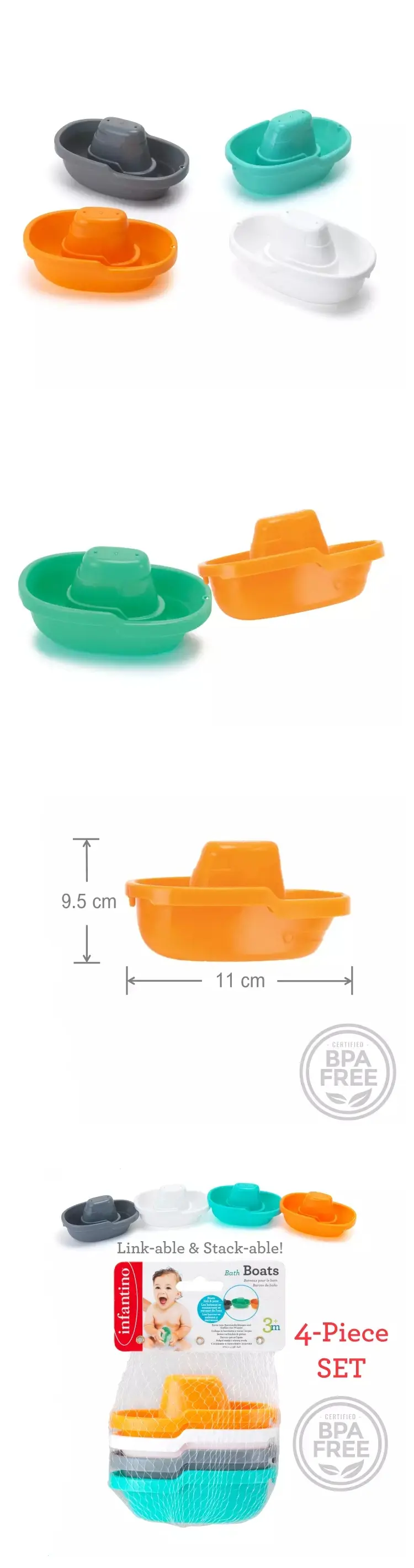 infantino 小船洗澡玩具-4個裝