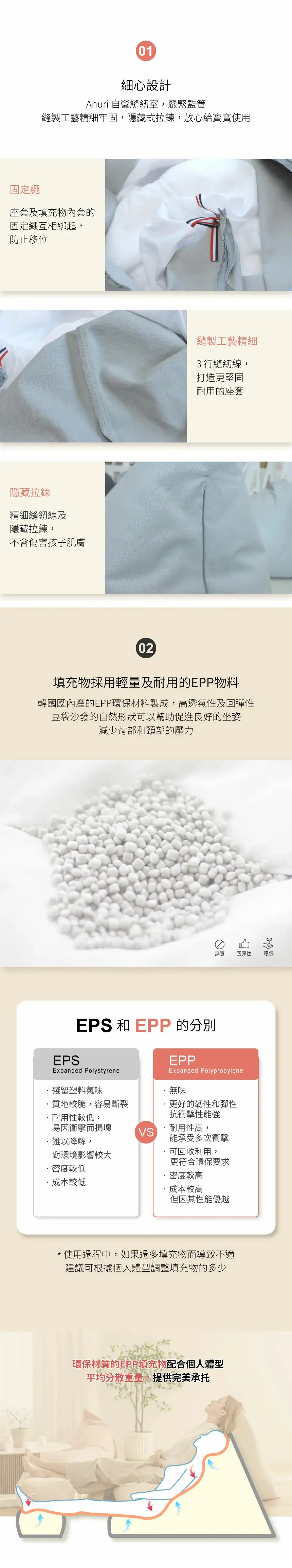 Anuri Hug 兒童豆豆梳化