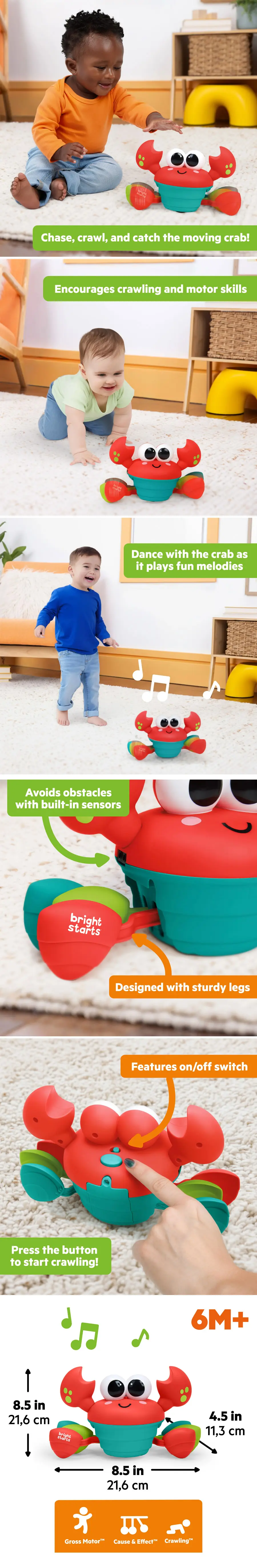Bright Starts 音樂爬行追逐玩具/ 螃蟹