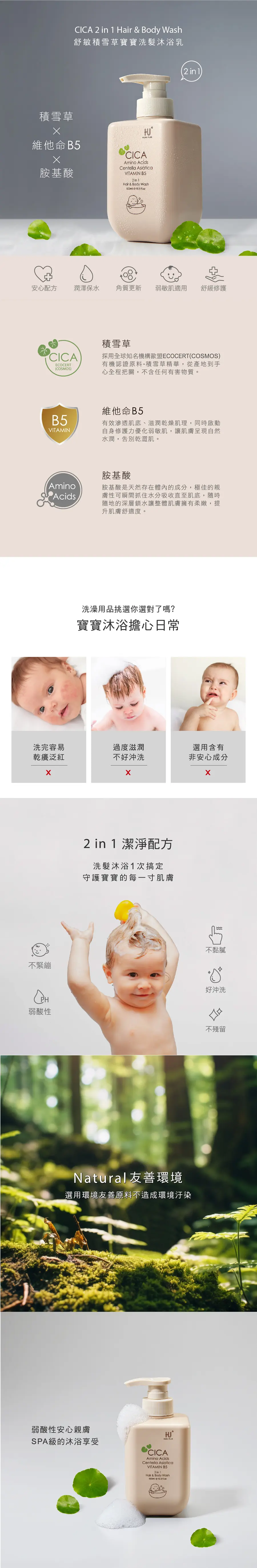 KuKu Duck 舒敏積雪草寶寶洗髮沐浴乳